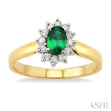 OVAL SHAPE GEMSTONE & DIAMOND RING