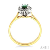 OVAL SHAPE GEMSTONE & DIAMOND RING