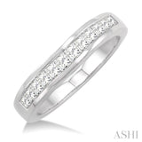 CHANNEL SET DIAMOND CURVED WEDDING BAND