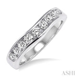 CHANNEL SET DIAMOND CURVED WEDDING BAND