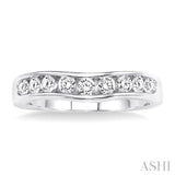 CHANNEL SET DIAMOND CURVED WEDDING BAND