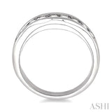 CHANNEL SET DIAMOND CURVED WEDDING BAND