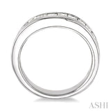 CHANNEL SET DIAMOND CURVED WEDDING BAND