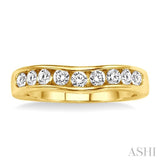 CHANNEL SET DIAMOND CURVED WEDDING BAND