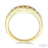 CHANNEL SET DIAMOND CURVED WEDDING BAND