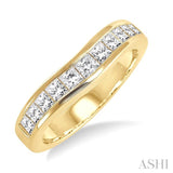 CHANNEL SET DIAMOND CURVED WEDDING BAND