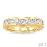 CHANNEL SET DIAMOND CURVED WEDDING BAND