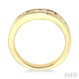 CHANNEL SET DIAMOND CURVED WEDDING BAND
