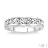 CHANNEL SET DIAMOND CURVED WEDDING BAND