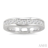 CHANNEL SET DIAMOND CURVED WEDDING BAND