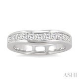 CHANNEL SET DIAMOND CURVED WEDDING BAND