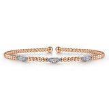 14K White Gold, 14K Rose Gold Bracelet BG4437-6T45JJ