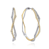 14K Yellow Gold, 14K White Gold Earring EG12898M45JJ
