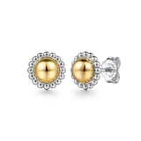 14K Yellow Gold, Sterling Silver (925) Earring EG14450MZJJJ