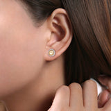 14K Yellow Gold, Sterling Silver (925) Earring EG14450MZJJJ