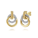 14K Yellow Gold, 14K White Gold Earring EG15201M45JJ