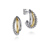 14K Yellow Gold, Sterling Silver (925) Earring EG15303MZJJJ