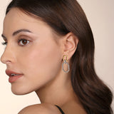 14K Yellow Gold, Sterling Silver (925) Earring EG15304MZJJJ
