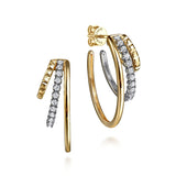 14K Yellow Gold, 14K White Gold Earring EG15353M45JJ