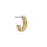 14K Yellow Gold, 14K White Gold Earring EG15499M45JJ
