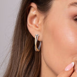 14K Yellow Gold, Sterling Silver (925) Earring EG15541MZJJJ
