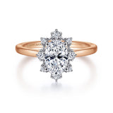 14K White Gold, 14K Rose Gold Engagement Ring ER14661O4T44JJ