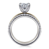 14K Yellow Gold, 14K White Gold Engagement Ring ER16245R6M44JJ