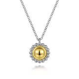 14K Yellow Gold, Sterling Silver (925) Necklace NK6898MZJJJ