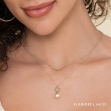 14K White Gold Necklace NK7289Y4JPL