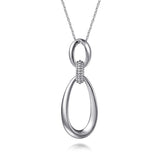 Sterling Silver (925) Necklace NK7605-24SVJJJ
