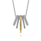 14K Yellow Gold, Sterling Silver (925) Necklace NK7783MZJWS
