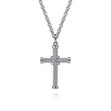 Sterling Silver (925) Necklace NKM2105-22SVJJJ