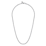 Sterling Silver (925) Necklace NKM7010-22SVJJJ