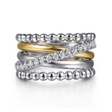 14K Yellow Gold, Sterling Silver (925) Ring LR52755MZJWS