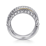 14K Yellow Gold, Sterling Silver (925) Ring LR52755MZJWS