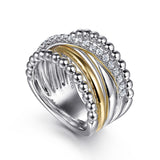 14K Yellow Gold, Sterling Silver (925) Ring LR52755MZJWS