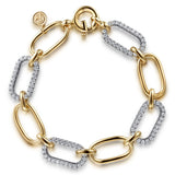14K Yellow Gold, 14K White Gold Bracelet TB4818-75M45JJ