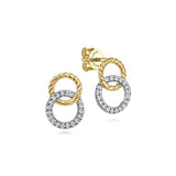 14K Yellow Gold, 14K White Gold Earring EG13830M45JJ