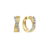 14K Yellow Gold, 14K White Gold Earring EG13851M45JJ