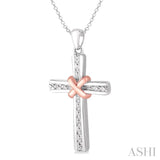 Silver Cross Diamond Pendant