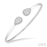 Stackable Pear Shape Lovebright Essential Diamond Open Cuff Bangle