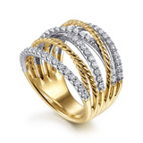 14K Yellow Gold, 14K White Gold Ring LR51623M45JJ