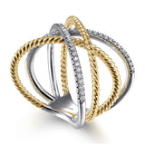 14K Yellow Gold, 14K White Gold Ring LR51630M45JJ