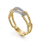 14K Yellow Gold, 14K White Gold Ring LR52196M45JJ