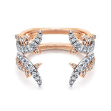 14K White Gold, 14K Rose Gold Wedding Band AN12542S-T44JJ