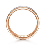 14K White Gold, 14K Rose Gold Wedding Band MBM0100-70T4JJJ