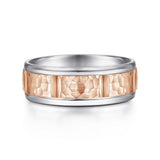 14K White Gold, 14K Rose Gold Wedding Band MBM0116-70T4JJJ