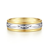 14K Yellow Gold, 14K White Gold Wedding Band MBM0119-60M4JJJ