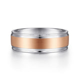 14K White Gold, 14K Rose Gold Wedding Band MBM0172-70T4JJJ