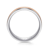 14K White Gold, 14K Rose Gold Wedding Band MBM0172-70T4JJJ